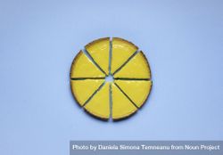 Lemon tart cut into 8 slices 56kmN4