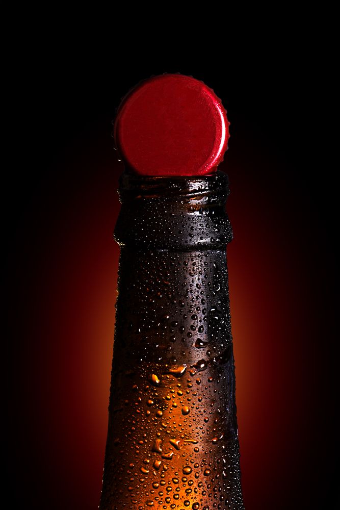 Bottle of tasty cold beer