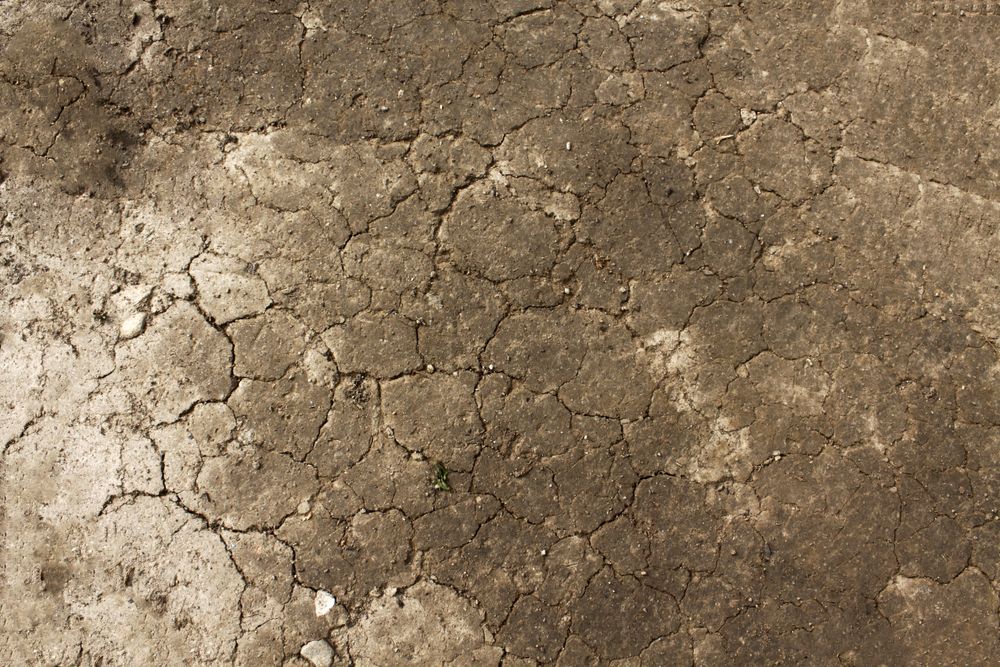 Top view of dry arid land