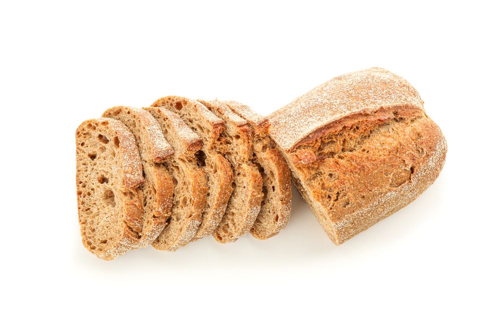 Sliced bread isolated on blank background. Bakery products