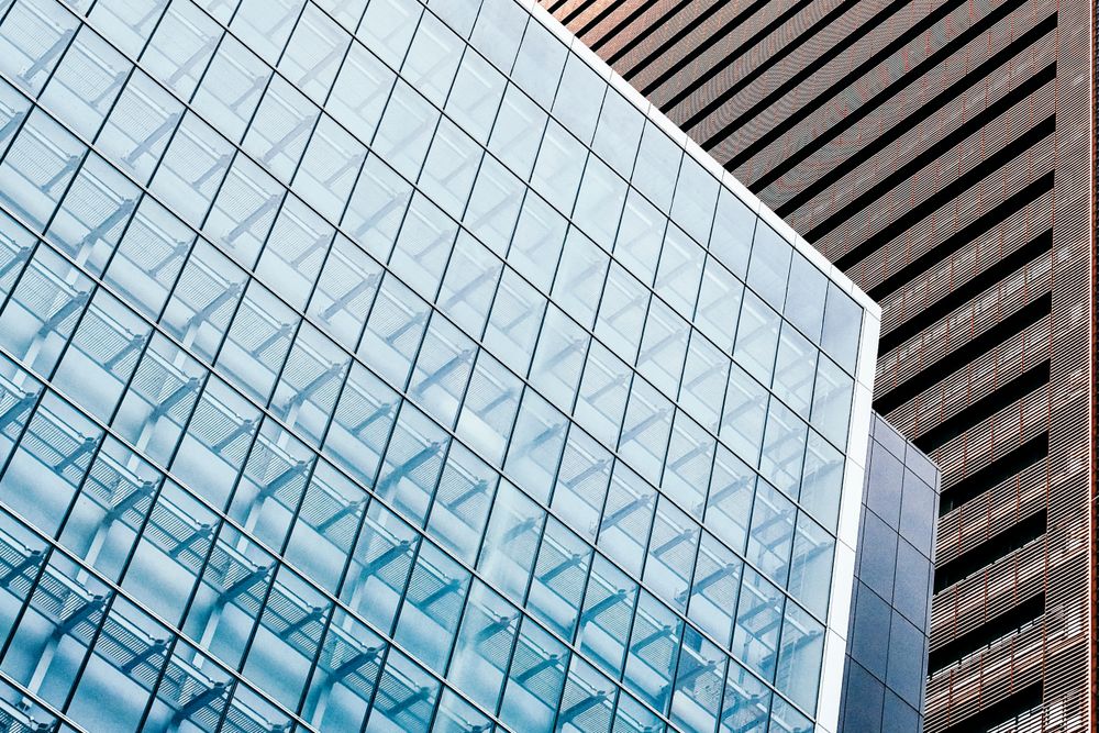 Windows of a contemporary office building
