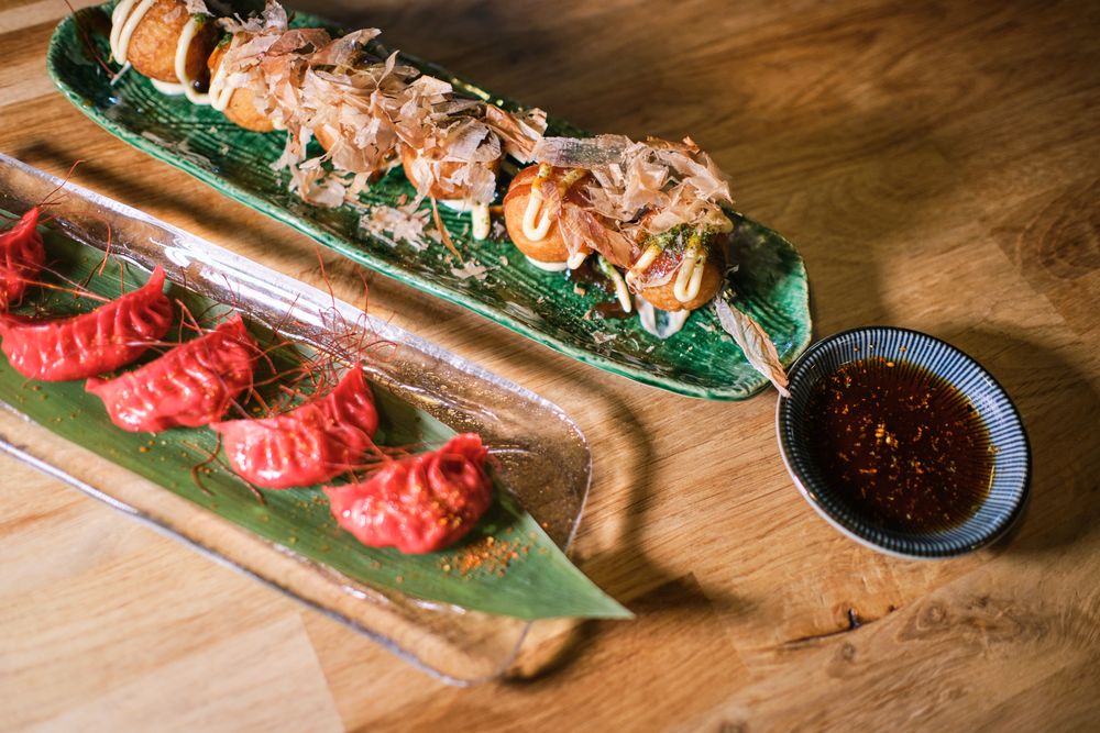 Delicious Sushi Plates in Restaurant