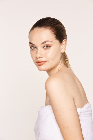 female demonstrating natural beauty