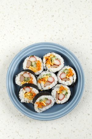 Top View Korean Roll Rice or  Gimbap