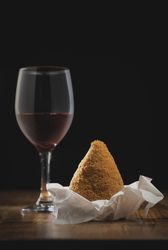 Sicilian Arancino with Red Wine