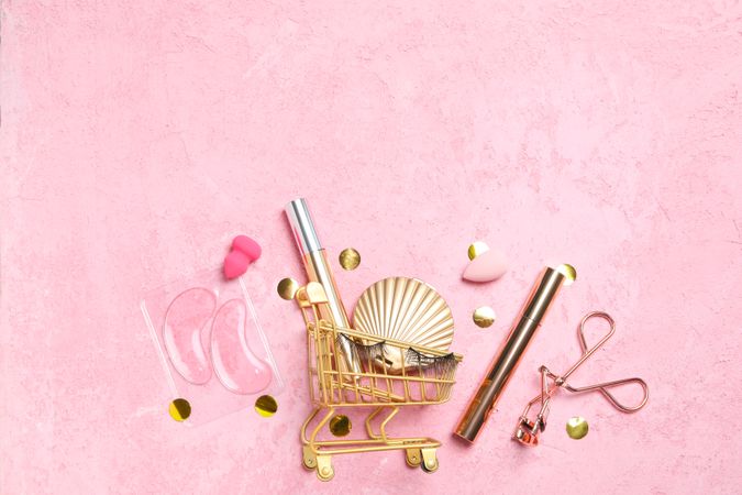 concept of cosmetology tools and beauty treatment, false eyelashes