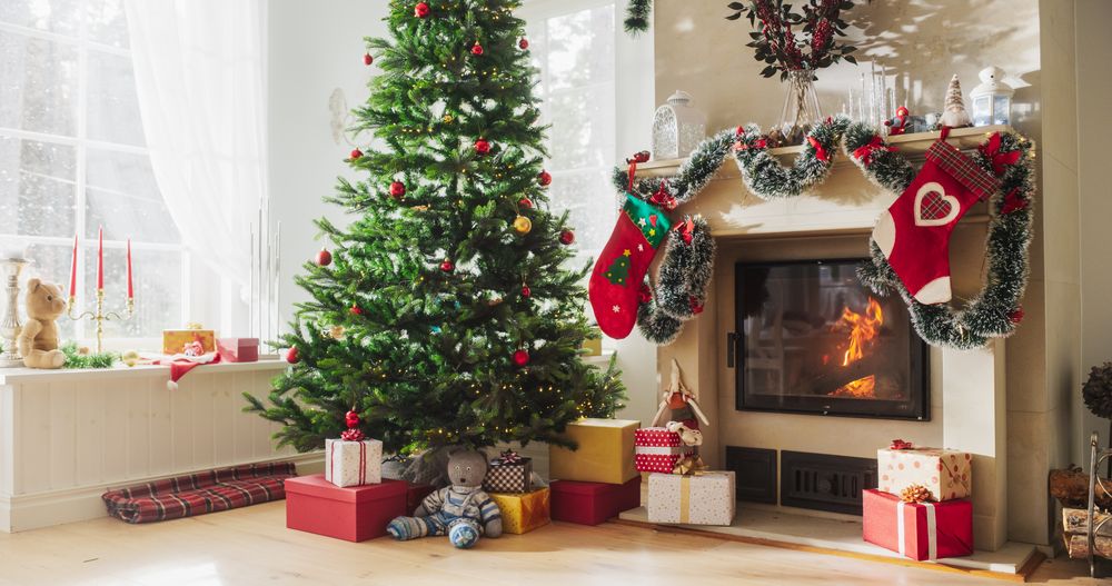 Empty Shot Depicting the Magic of Holidays on a Peaceful Snowy Christmas Morning