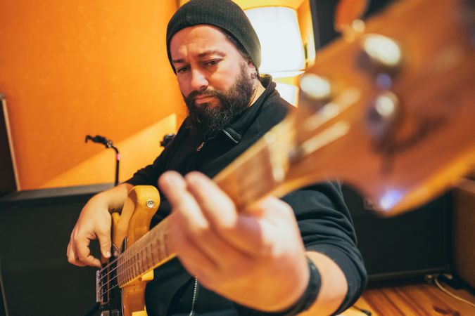 Musician playing guitar