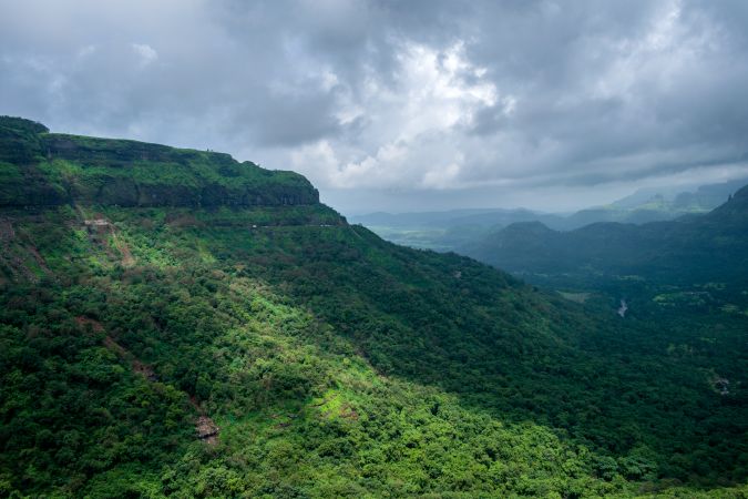 Beautiful scene as viewed at Malshej Ghat in Maharashtra, India