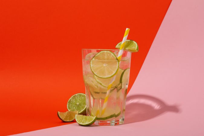 Glass of mojito, delicious fresh summer cocktail