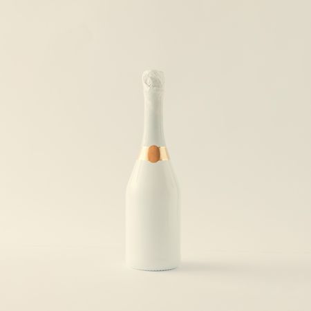 Champagne bottle on light background