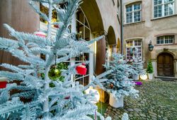 Outdoor Christmas decoration in Strasbourg, France
