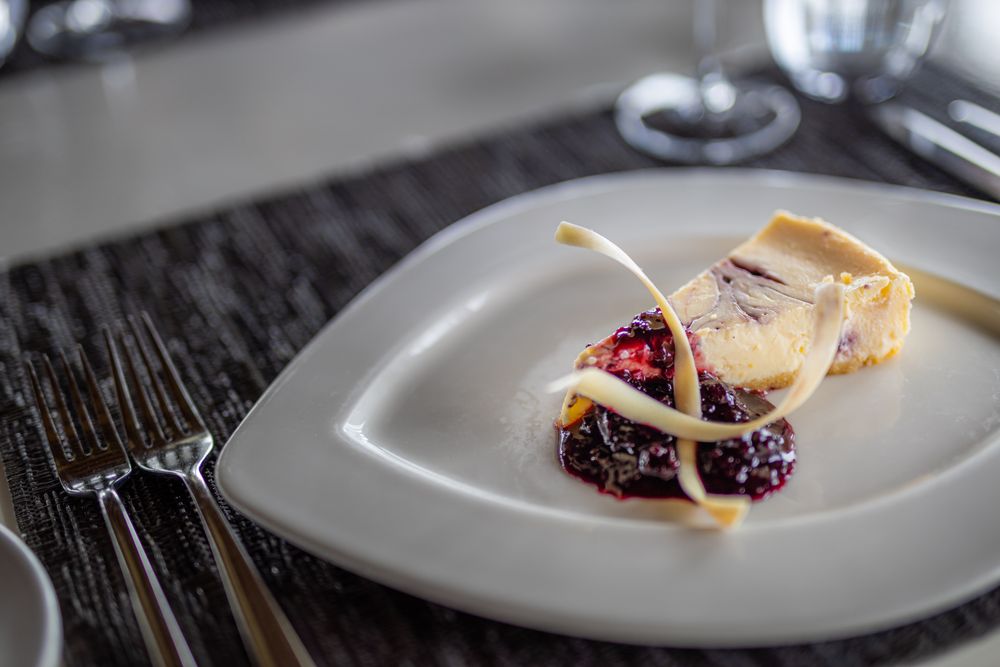 Cheesecake at a restaurant