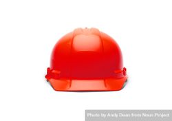Red Construction Safety Hard Hat Facing Forward Isolated bGRnoV