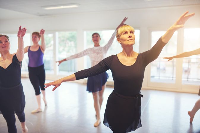 Women dancing at ballet class