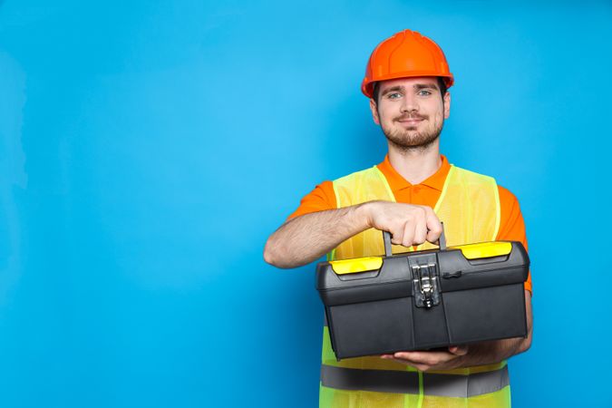 Young man civil engineer in safety hat