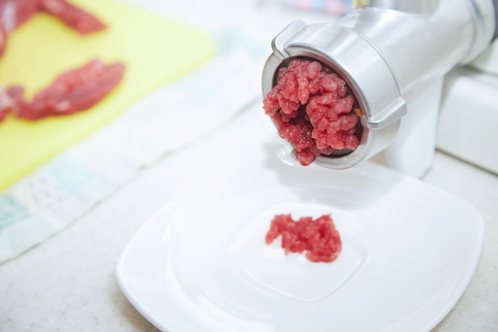 Mincing machine with forse meat
