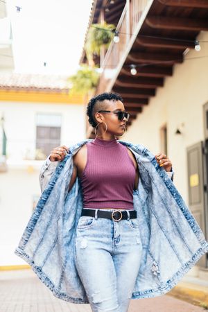 Portrait of a cool Latin American woman in the city