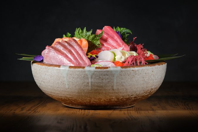Delicious fresh sashimi with scallops