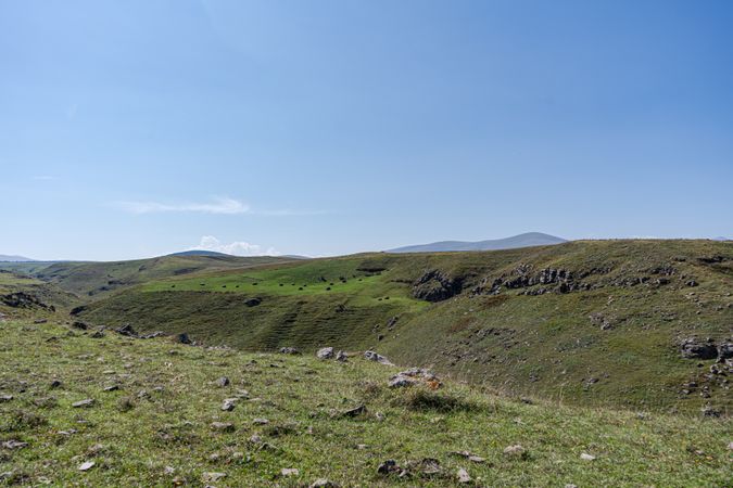 Rural landscape with canyon and river