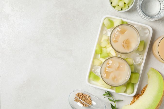 Juicy and tasty summer time fruit concept - melon