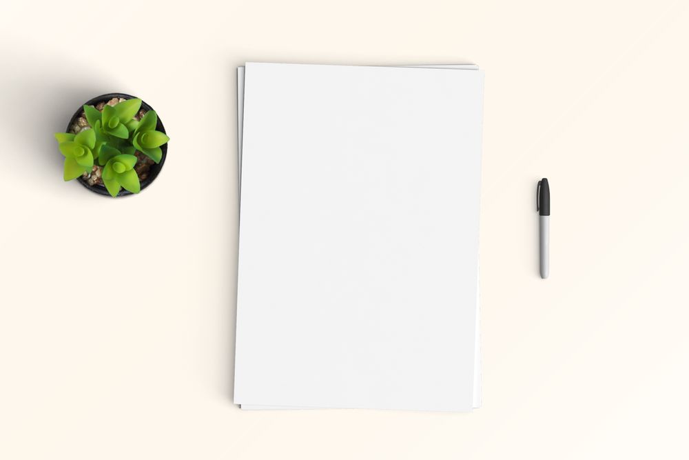 Modern workspace with  copy space on color background
