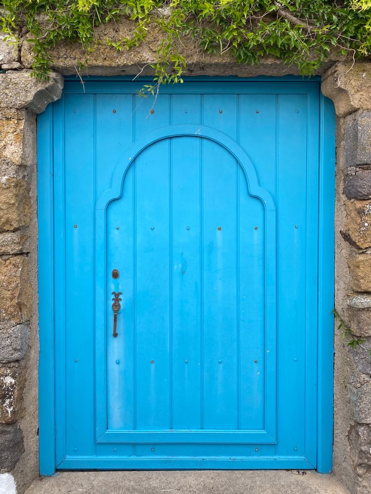 Patmian door to terraced garden
