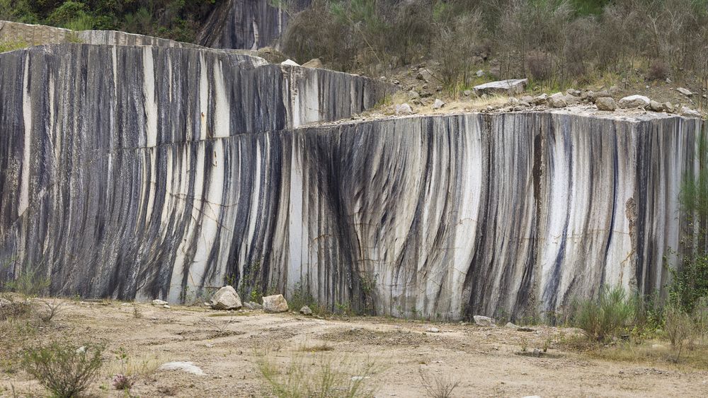 Surface of smooth quarry wall