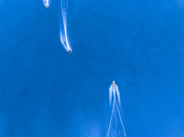 A motorboat traveling across the water.