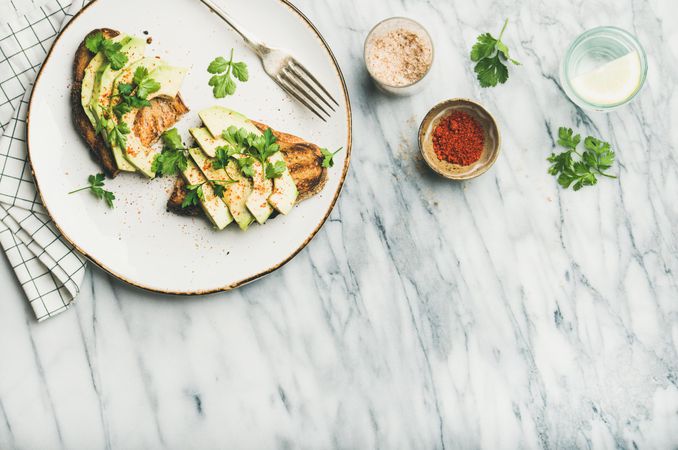 Healthy homemade avocado toast snack