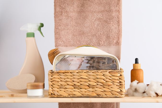 Bath accessories, toilet bag for different self care items