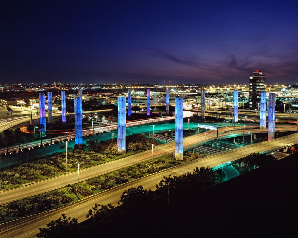 Light columns at LAX