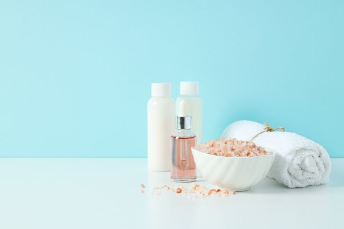 Sea salt, concept of spa and self care