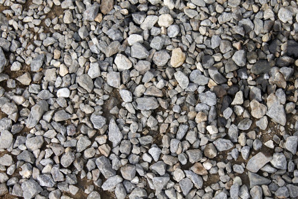Close up top view of grey stones