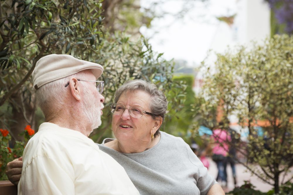 Couple on Bench in the Market Place