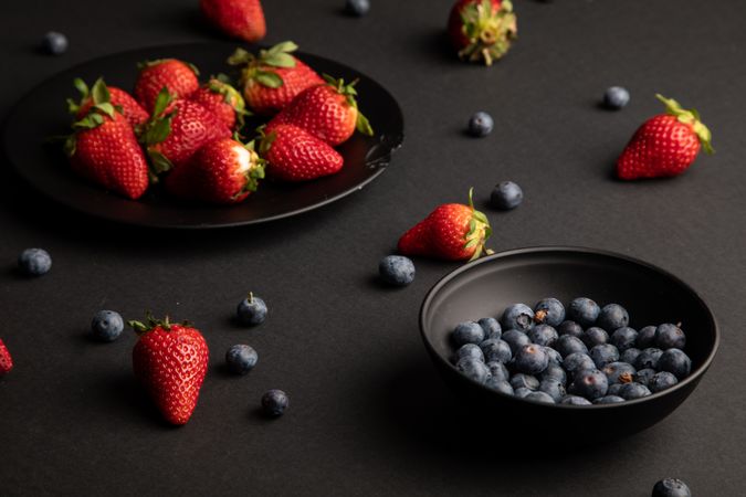 Blueberries and strawberries