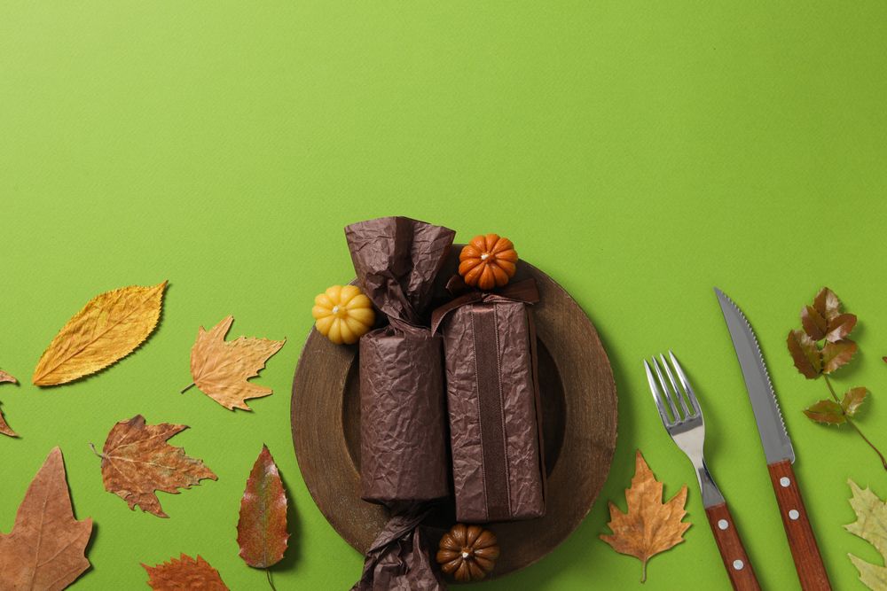 Fall season, autumn time, table setting for fall season