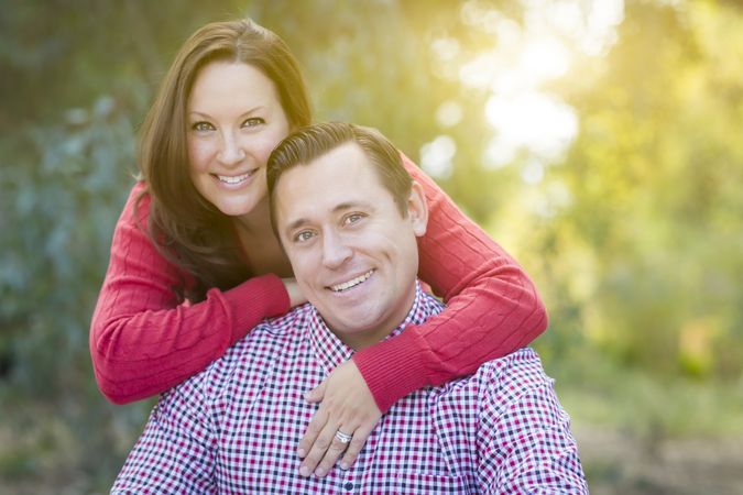 Smiling Couple Portrait Outdoors