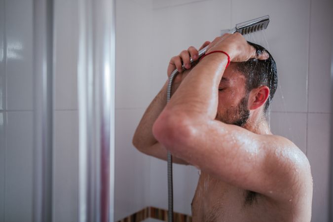 Man in the shower