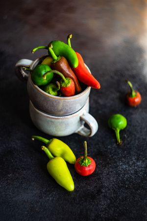 Paprika peppers in a mug