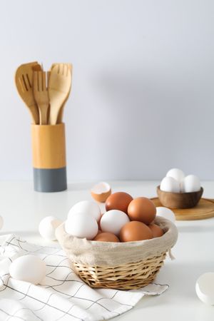 Concept of fresh and natural farm product - eggs