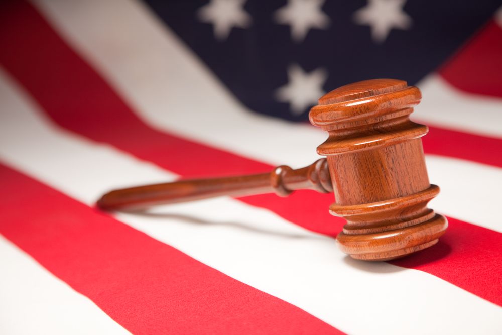 Gavel Resting on American Flag