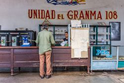 Havana, Cuba - November, 22 2012: Anonymous man in shop