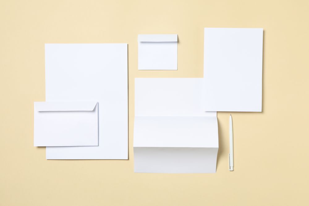 Mockup business brand template on beige background, space for text