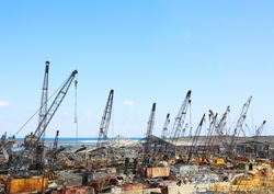 Beirut Port area, five days after the explosion