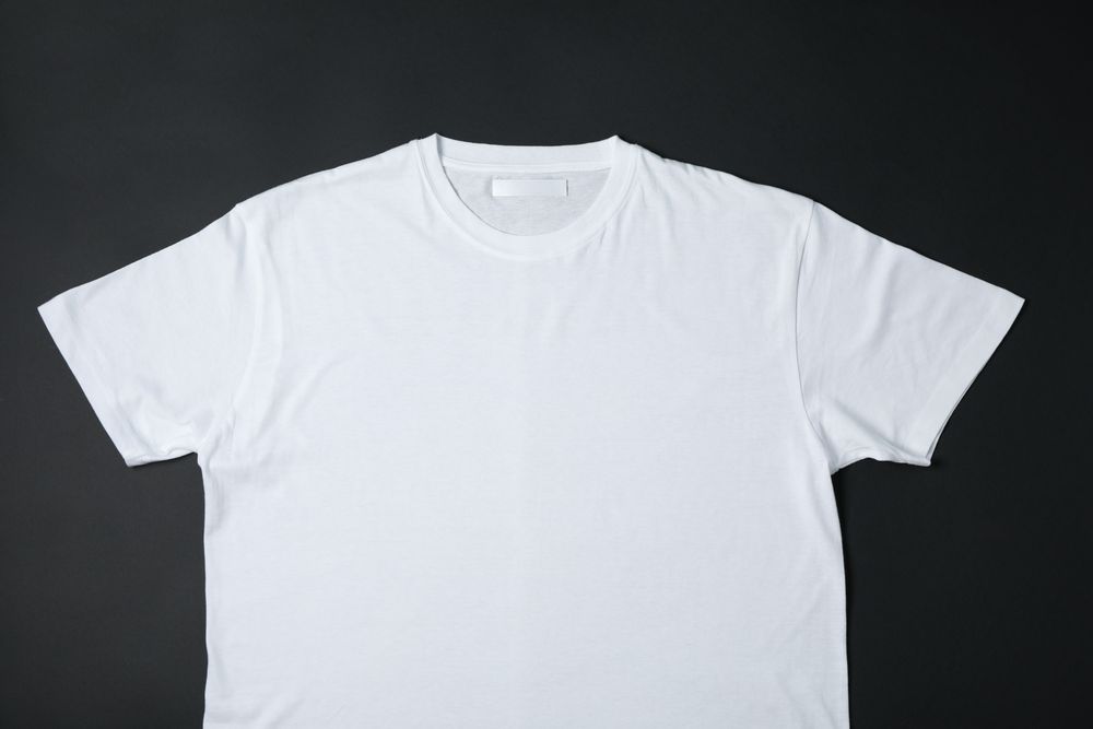 Blank plain t-shirt on background, space for text
