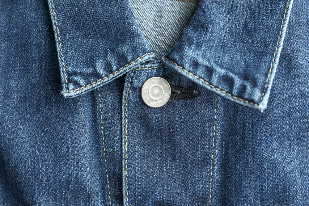 Denim jacket collar as background, place for text