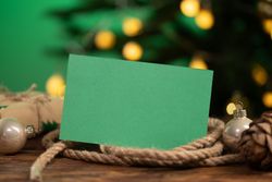 Christmas greeting card mockup with gifts