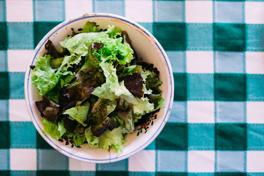 Fresh lettuce salad in bowl