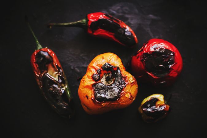 Grilled vegetables on tray